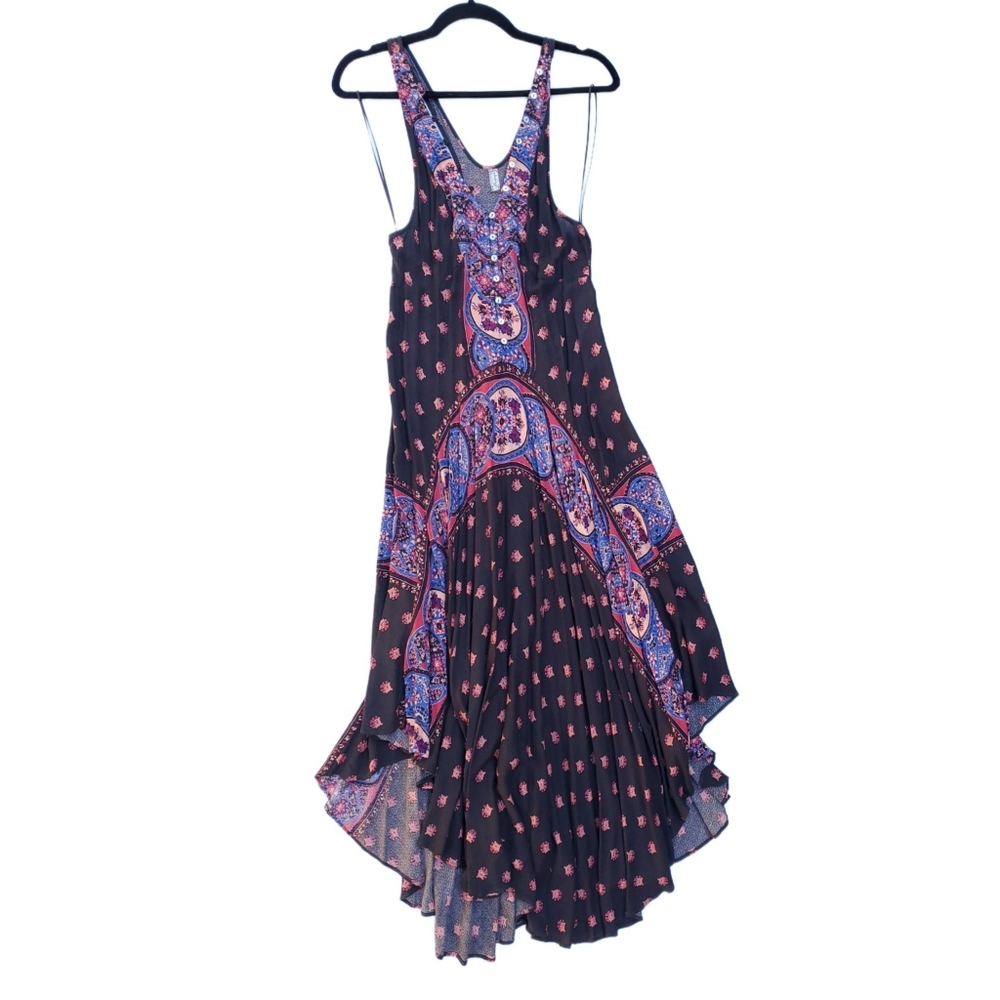 Free People Boho Flowy Midi Button Front Dress - image 2